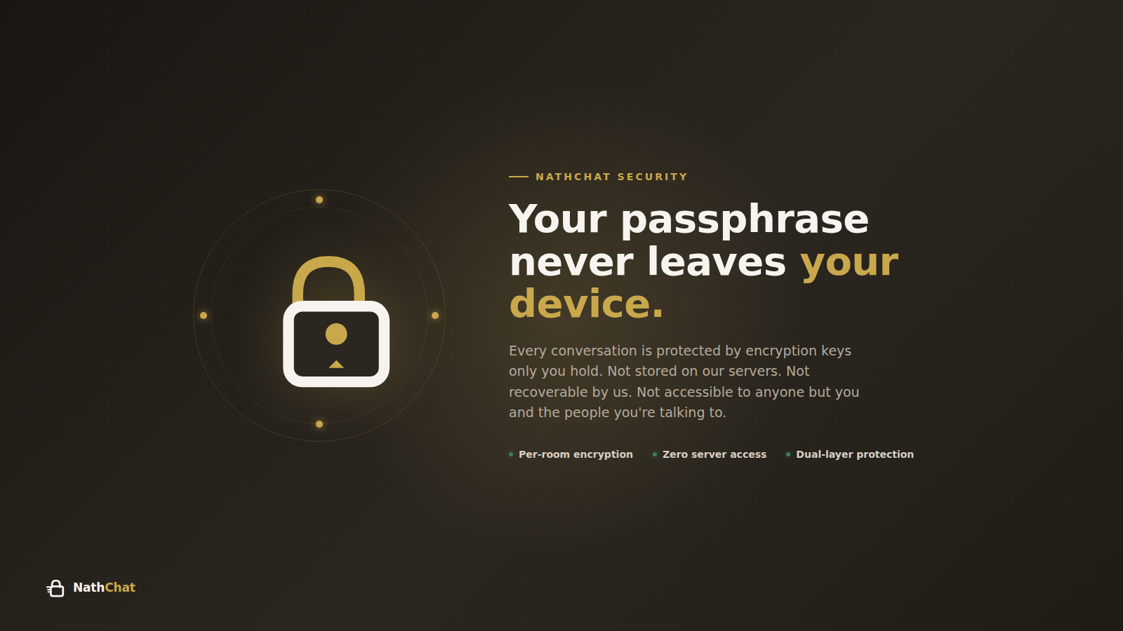Why your passphrase never leaves your device, Inside NathChat's end-to-end encryption architecture — and why we built it this way.
